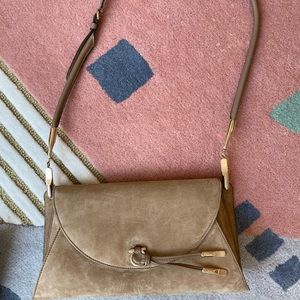 Preloved Salvatore Ferragamo suede leather shoulder bag